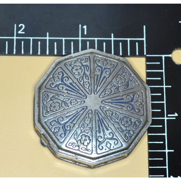 Antique Purse/Pocket Size Pill Container Doucettes 1920s Silver Color Decorative - Picture 4 of 4